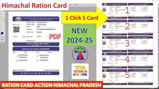 Himachal ration card action 1 click 1 se 5 himachal ration card print action tocome