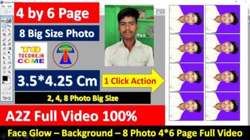 1 click 8 photo action 1 click me 8 color photo set photoshop action 1 click 2-4-8 Big Size Photo print action single click