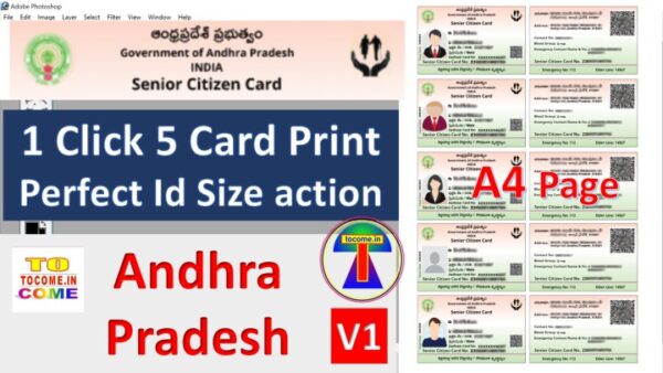 1 click 5 senior citizen id card print action Andhra Pradesh A4 page 1 se 5 card