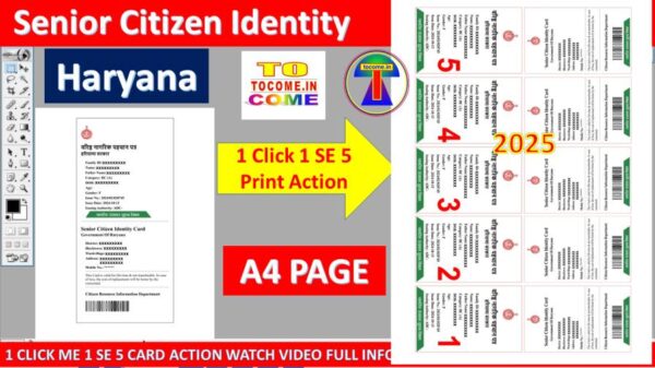 senior citizen identity card haryana 1 click 1 se 5 card print photoshop action tocome 2025