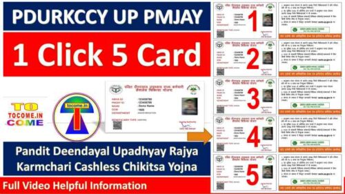 1 CLICK 5 PDURKCCY UP PMJAY PRINT PHOTOSHOP ACTION DOWNLOAD BY TOCOME  pdurkccy card Pandit Deendayal Upadhyay Rajya Karmchari Cashless Chikitsa Yojna 1 CLICK ACTION PRINT CARD